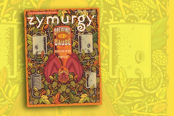 Cover of Zymurgy magazine featuring colorful artwork related to homebrewing